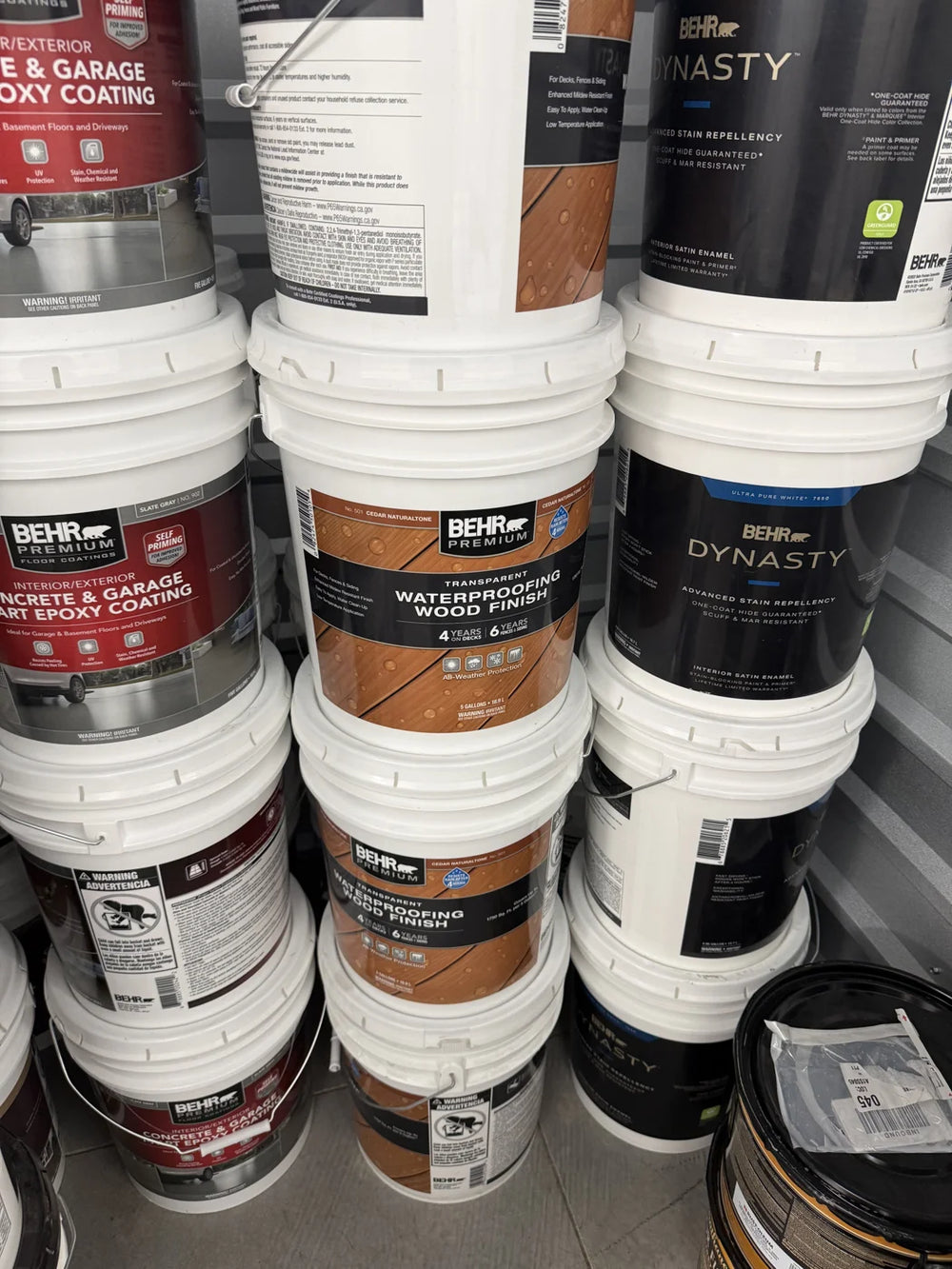 Actual inventory photo — BEHR Transparent Wood Finish — Cedar Naturaltone — 5 Gal — angle 3