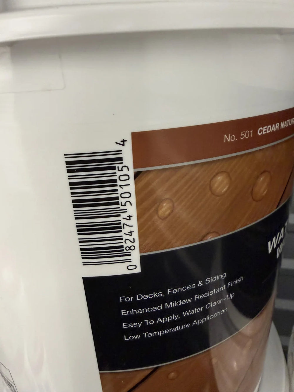 Actual inventory photo — BEHR Transparent Wood Finish — Cedar Naturaltone — 5 Gal — angle 4