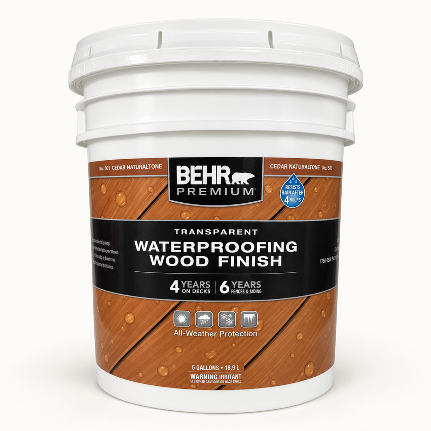 BEHR Transparent Wood Finish — Cedar Naturaltone — 5 Gal
