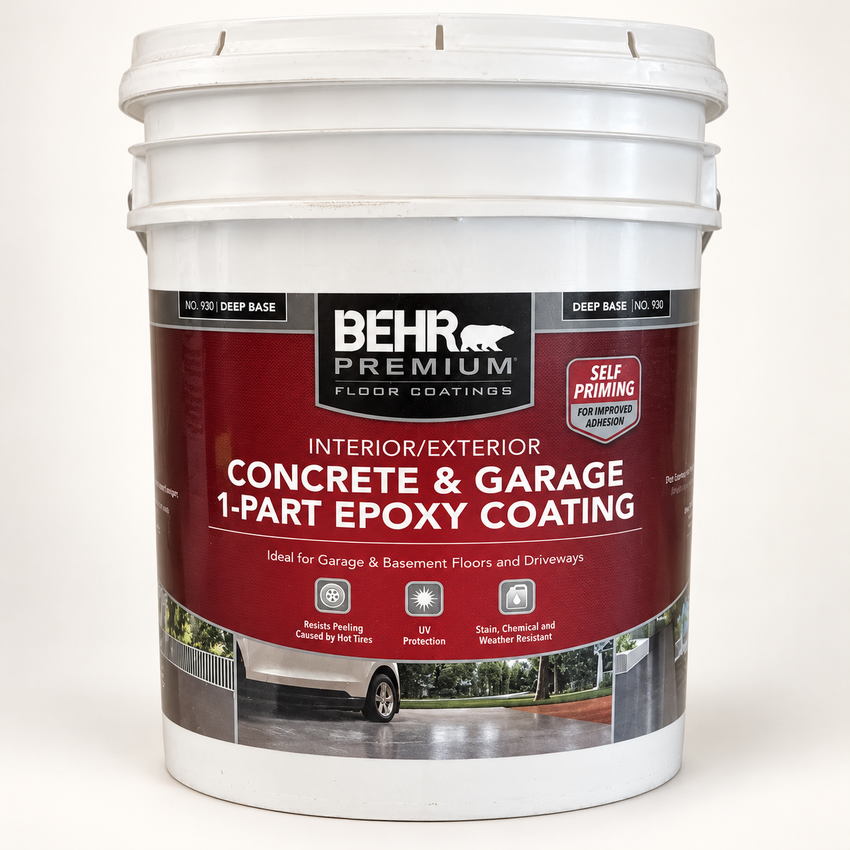BEHR 1-Part Epoxy Floor Paint — Deep Base — 5 Gal