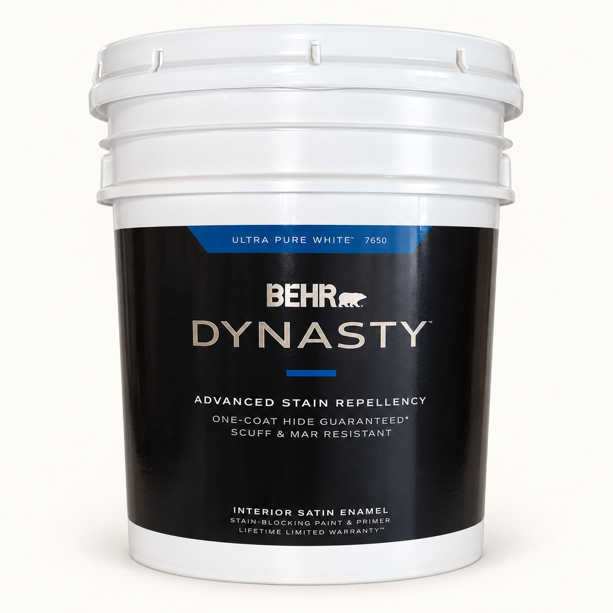 BEHR Dynasty Interior Satin Paint — Ultra Pure White — 5 Gal