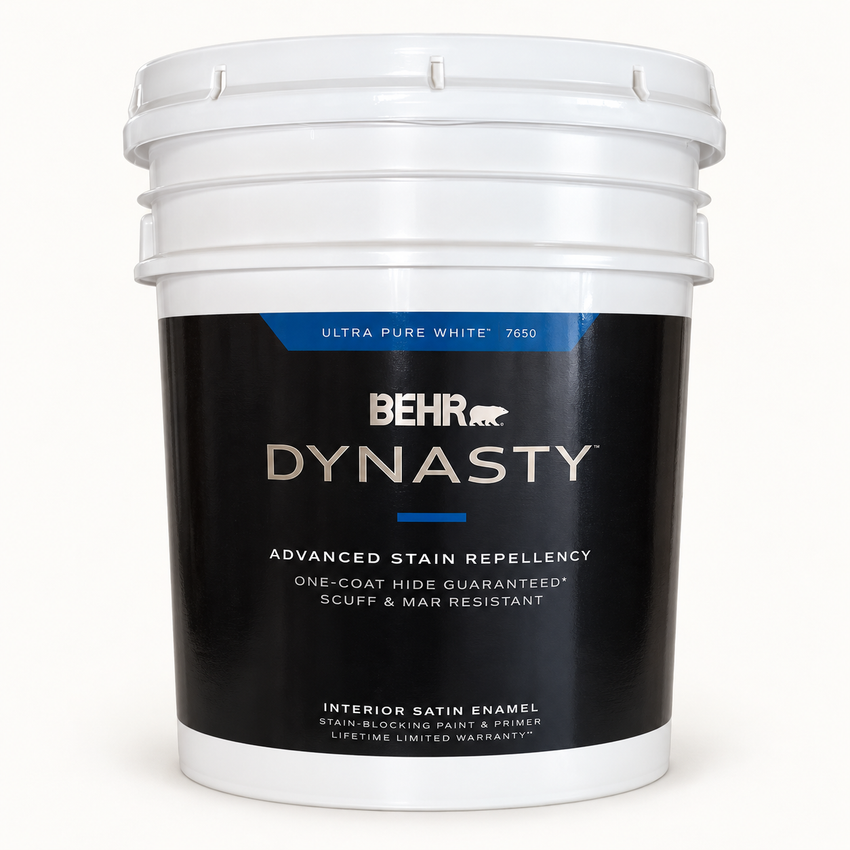 BEHR Dynasty Interior Satin Paint — Ultra Pure White — 5 Gal