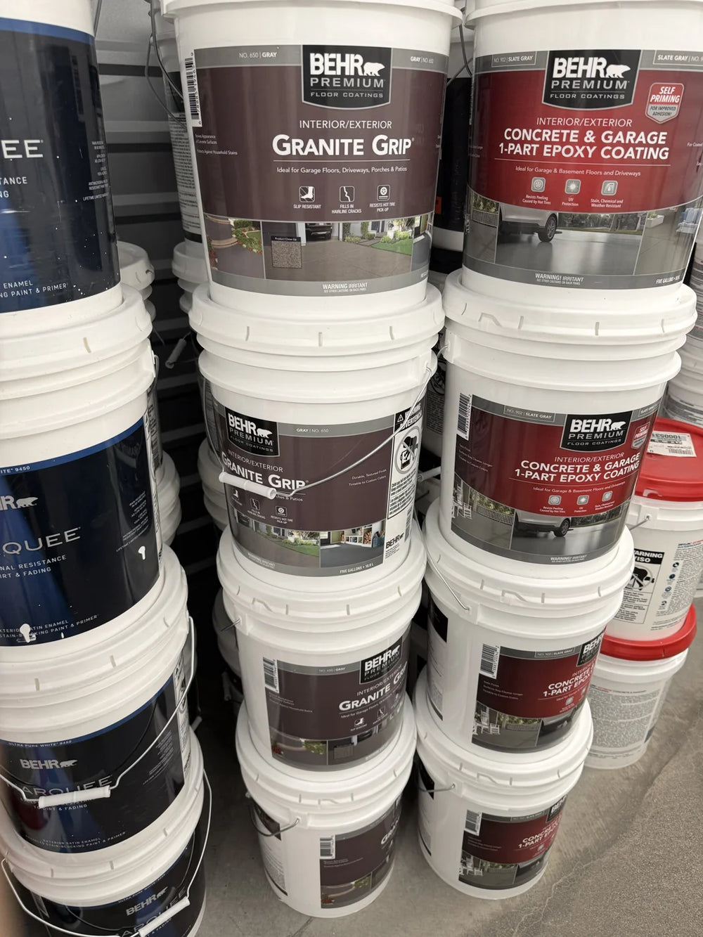 Actual inventory photo — BEHR Granite Grip Concrete Coating — Gray — 5 Gal — angle 2