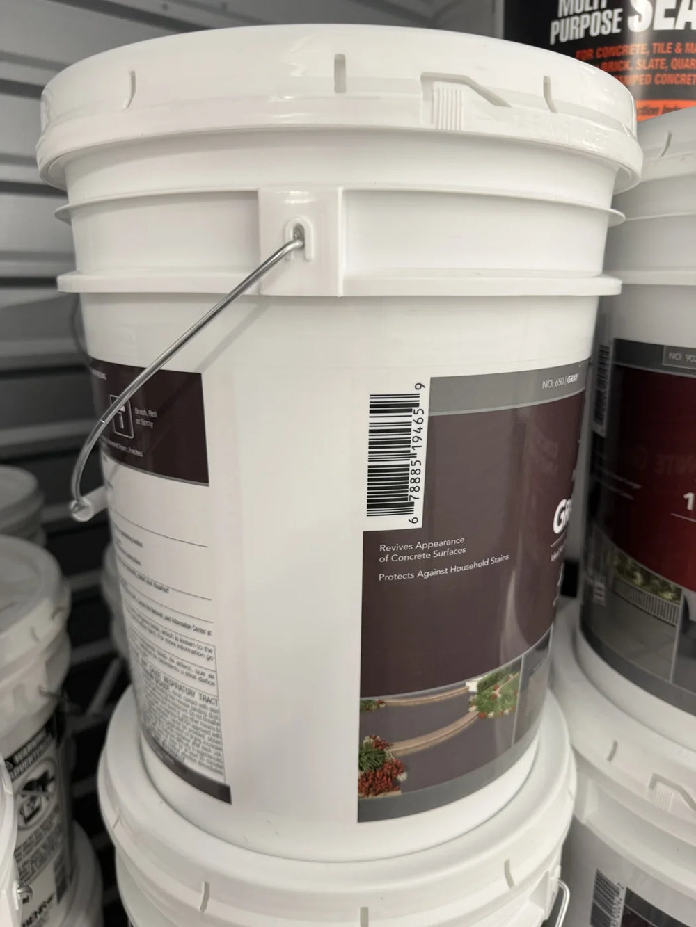 Actual inventory photo — BEHR Granite Grip Concrete Coating — Gray — 5 Gal — angle 3