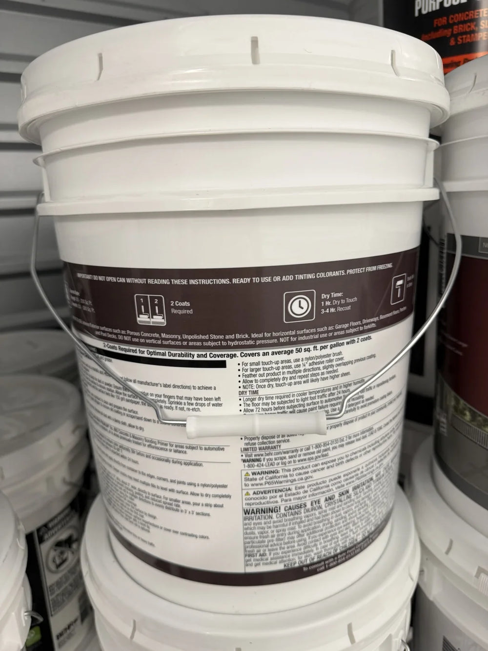 Actual inventory photo — BEHR Granite Grip Concrete Coating — Gray — 5 Gal — angle 4