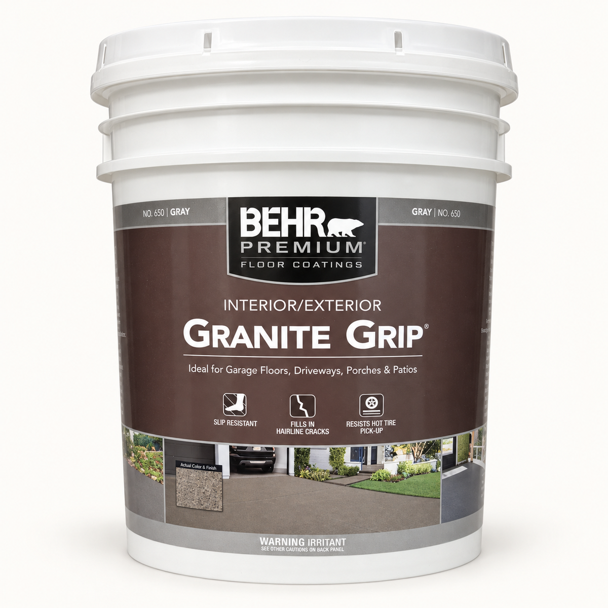 BEHR Granite Grip Concrete Coating — Gray — 5 Gal
