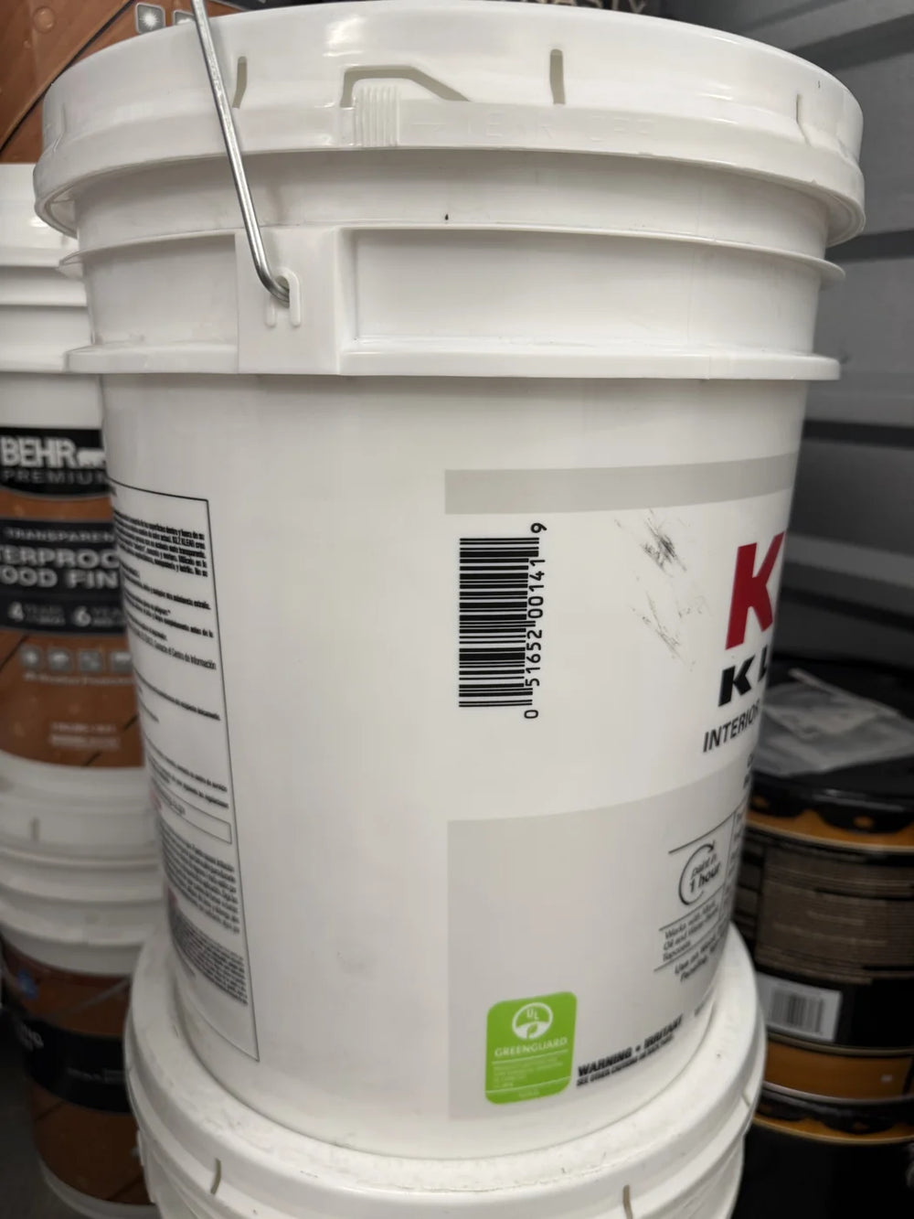 Actual inventory photo — KILZ KLEAR Clear Bonding Primer & Sealer — 5 Gal — angle 2