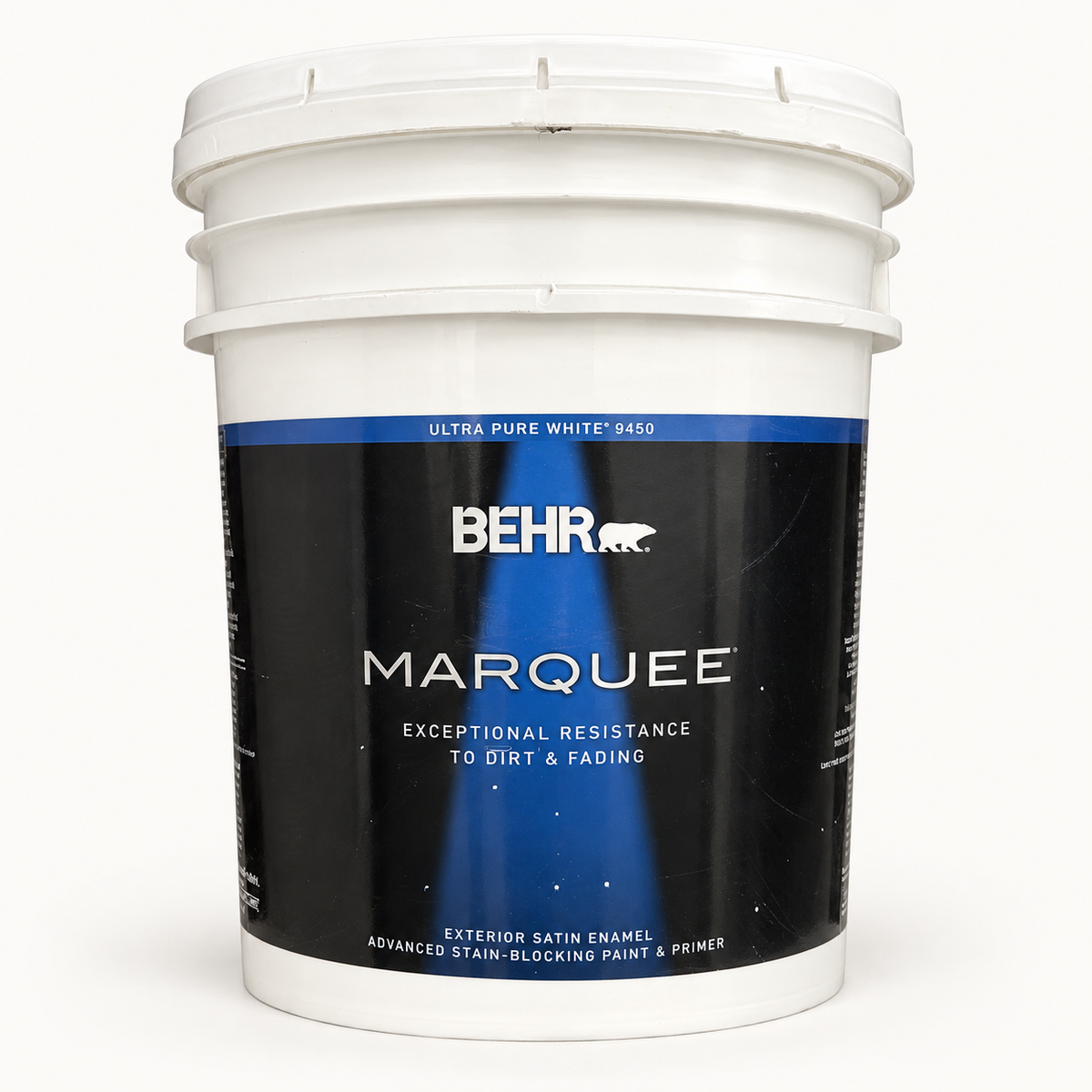 BEHR Marquee Exterior Satin Paint — Ultra Pure White — 5 Gal