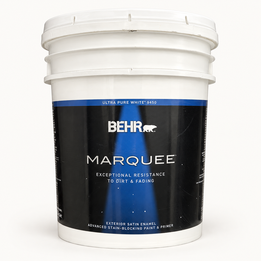 BEHR Marquee Exterior Satin Paint — Ultra Pure White — 5 Gal