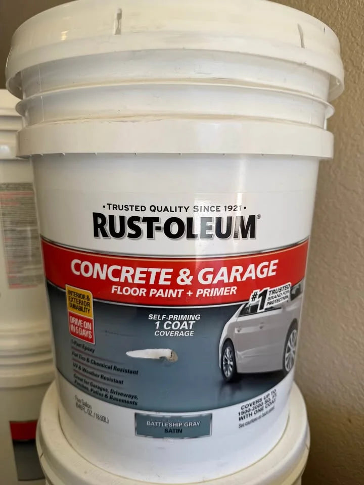 Actual inventory photo — Rust-Oleum 1-Part Epoxy — Battleship Gray — 5 Gal — angle 1