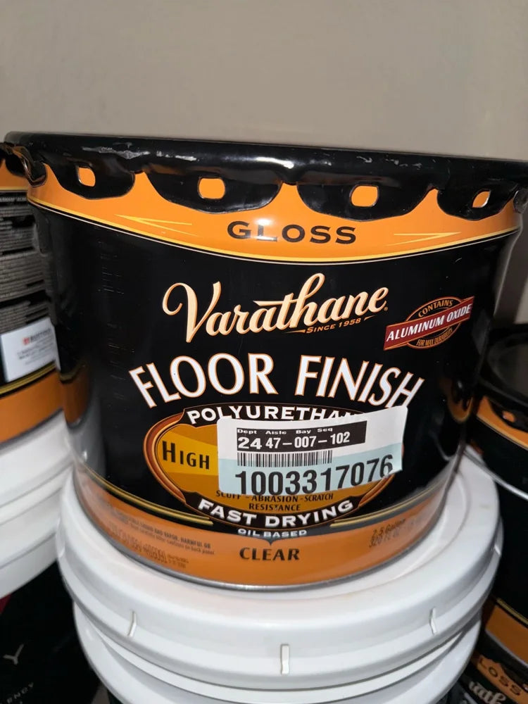 Actual inventory photo — Varathane Oil-Based Floor Polyurethane — Clear Gloss — 2.5 Gal — angle 1