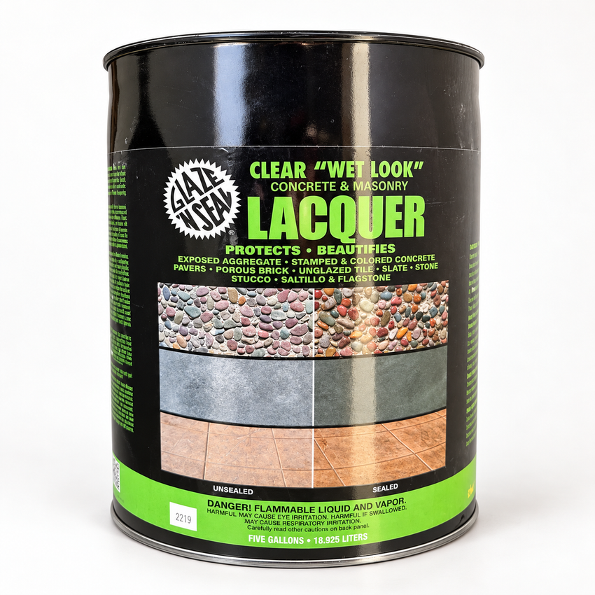 Glaze ’N Seal Wet Look Lacquer Clear Sealer — 5 Gal